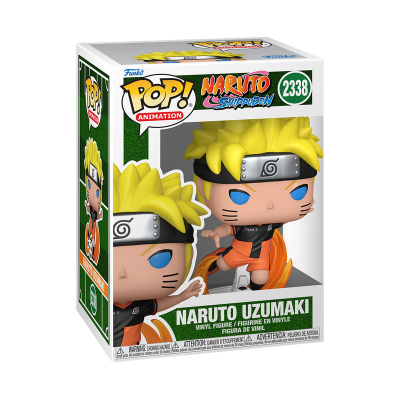 Funko Pop! de Naruto Uzumaki em caixa com design colorido e número 2338