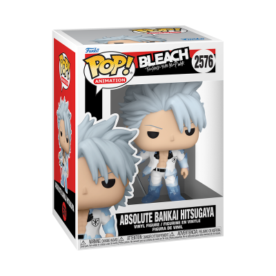 Funko Pop Animation ABSOLUTE BANKAI HITSUGAYA da série Bleach em caixa branca com detalhes vermelhos e pretos