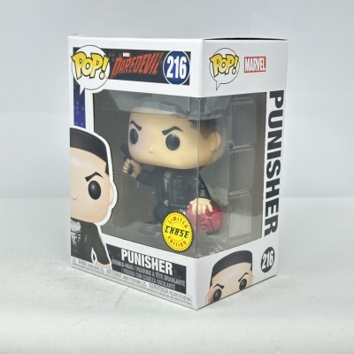 Figura Funko Pop Marvel Punisher 216 em caixa com etiqueta Limited Chase Edition