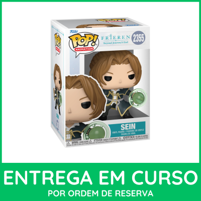 Boneco Funko Pop! vonil da personagem Sein da série Frieren Beyond Journeys End na caixa