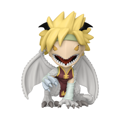 Figura colecionável monstruosa com cabelo amarelo e asas brancas