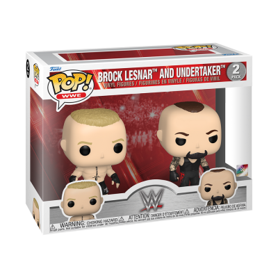 Caixa Funko Pop! WWE com bonecos Brock Lesnar e Undertaker