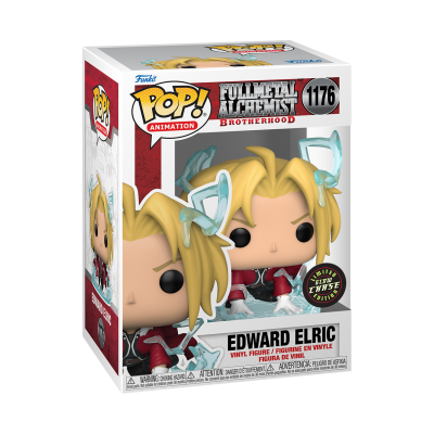 Funko Pop Edward Elric de Fullmetal Alchemist Brotherhood em caixa de vinil