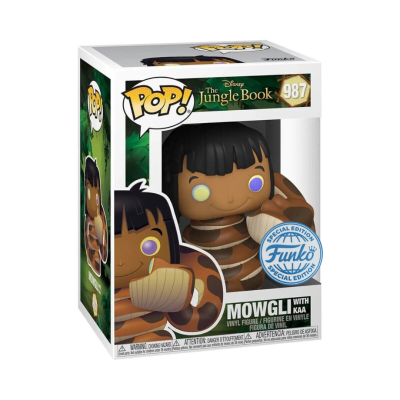 Figura Funko Pop! Mowgli com Kaa da coleção Jungle Book na caixa