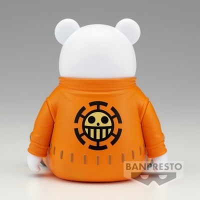 Figura urso branco com camisola laranja e símbolo preto