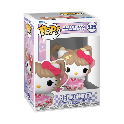 Figura Funko Pop! de Hello Kitty com vestido rosa em caixa