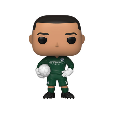 Funko Pop de jogador de futebol com equipamento verde e bola branca