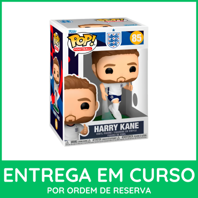 Boneco Funko Pop de vinil de Harry Kane em caixa com janela transparente
