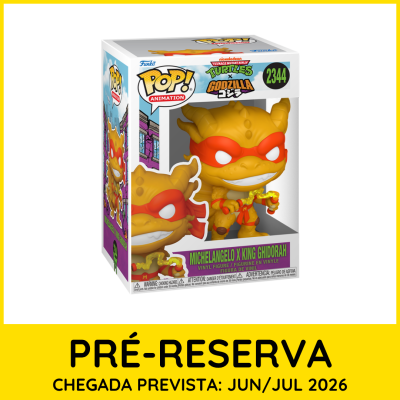 Boneco Funko Pop! Michelangelo x King Ghidorah em caixa