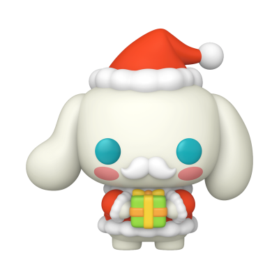 Figura coleccionável de vinil com roupa de Pai Natal e presente