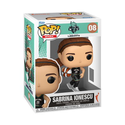 Figura Funko Pop da Sabrina Ionescu da WNBA na embalagem