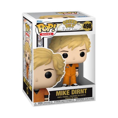 Figura Funko Pop! de Mike Dirnt da banda Green Day com roupa laranja