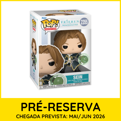 Figura Funko Pop de vinil da personagem Sein da série Frieren Beyond Journeys End na caixa.