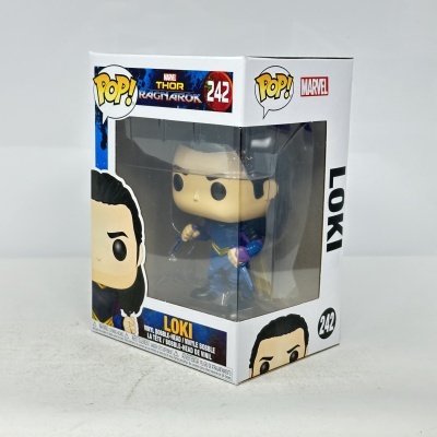 Funko Pop! Vinil Loki Marvel Thor Ragnarok nº 242 em embalagem