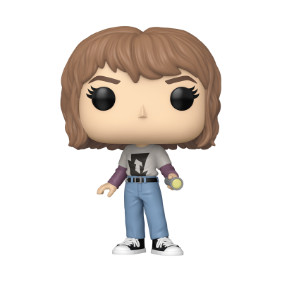 Figura Funko Pop com cabelo castanho e roupa casual, segurando uma lanterna.