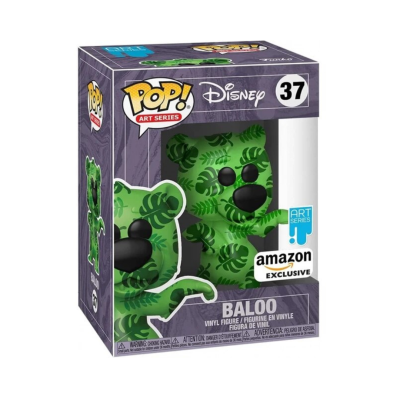 Figura Pop! Art Series Disney Baloo verde com padrão de folhas em embalagem