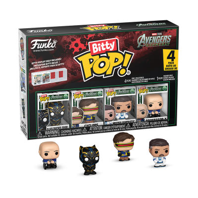Caixa Funko Bitty Pop Avengers Doomsday com 4 figuras de vinil e texto visível