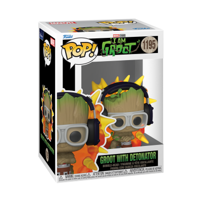 Funko Pop! Groot with Detonator em caixa transparente
