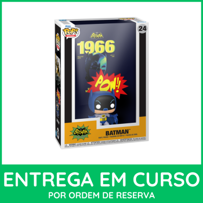 Figura vinil Funko POP! Batman clássico 1966 número 24 na caixa com arte POW!