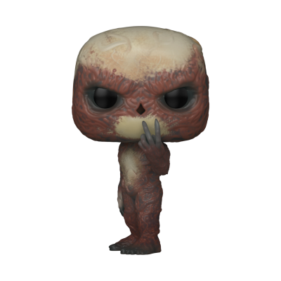 Boneco colecionável Funko Pop com cabeça grande e textura rugosa em tons castanhos.