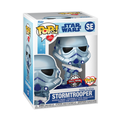 Figura Pop! Star Wars Stormtrooper em embalagem