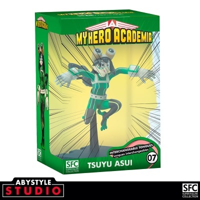 Figura Tsuyu Asui My Hero Academia em embalagem verde amarela