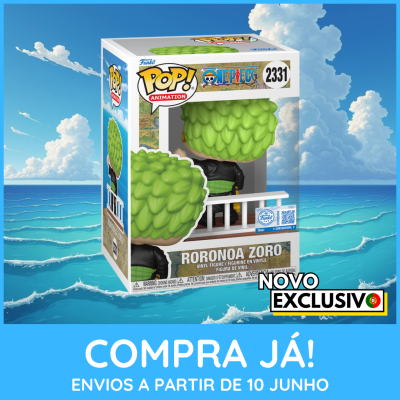 Figura Funko Pop! Roronoa Zoro da série One Piece na embalagem original
