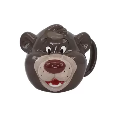 Caneca cerâmica formato rosto de urso castanho