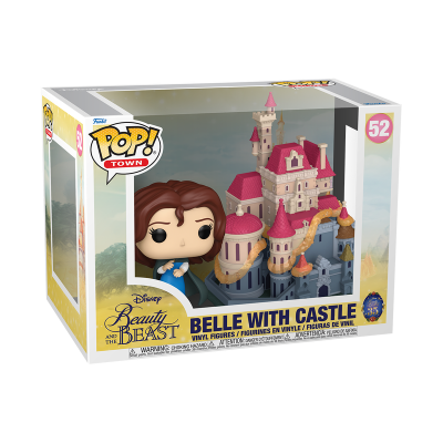 Funko POP! Belle with Castle Disney Beauty and the Beast na caixa amarela com janela transparente
