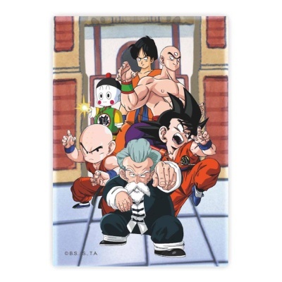 Tapete com personagens do anime Dragon Ball em pose de luta num dojo