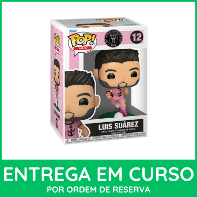 Figura vinyl Funko Pop! Luis Suárez no kit rosa do Miami em caixa