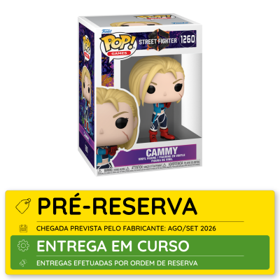 Figura Funko Pop Cammy de Street Fighter em caixa