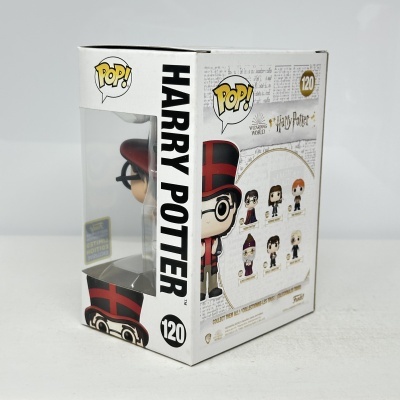 Caixa Funko Pop Harry Potter n.º 120 com figura visível e texto POP!, HARRY POTTER e WIZARDING WORLD