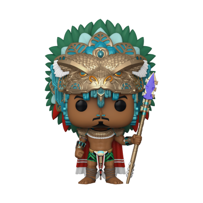 Figura Funko Pop de guerreiro indígena com capacete de águia e lança