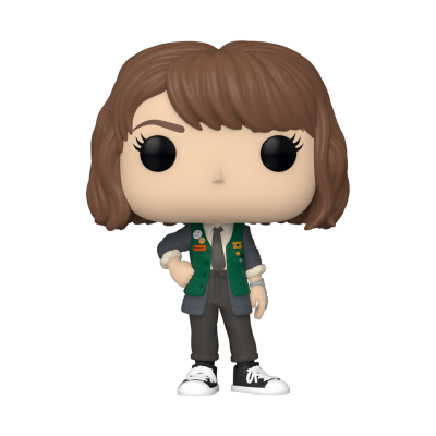 Figura Funko Pop com cabelo castanho e roupa casual