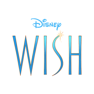 Logotipo Disney Wish em azul e laranja com estrela dourada