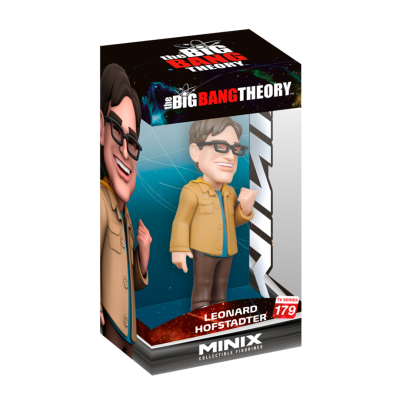 Embalaem do boneco Leonard Hofstadter da série The Big Bang Theory da MINIX.
