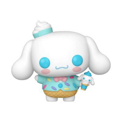 Boneco colecionável Cinnamoroll com suéter azul claro e chapéu pastel