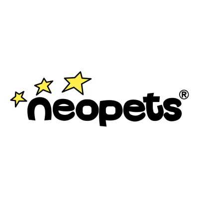 Logótipo da marca neopets com estrelas amarelas