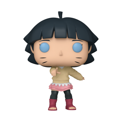 Figura Funko Pop de personagem com cabelo preto e roupa bege, rosa, preta e vermelha