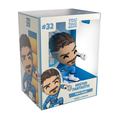 Figura de vinil Mister Fantastic da coleção YouTooz em embalagem com janelas
