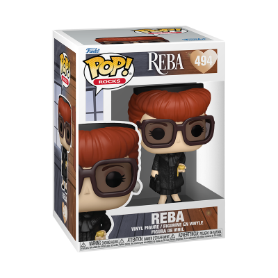 Figura de vinil Pop! Rocks da Funko da cantora Reba com cabelo ruivo e óculos