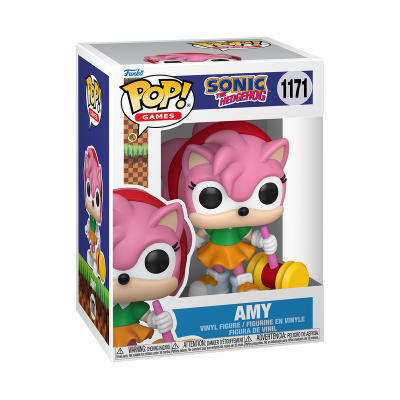 Figura Funko Pop Amy do Sonic The Hedgehog na caixa