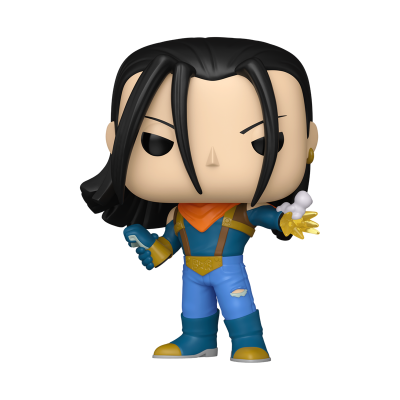 Figura colecionável Funko Pop personagem com roupa azul e detalhes amarelos e laranja