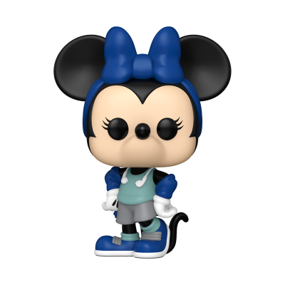 Figura Funko Pop Minnie Mouse com laço azul e roupa desportiva