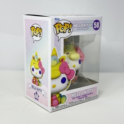 Caixa Funko Pop! com figura Hello Kitty colorida número 58