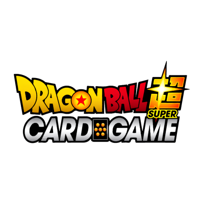 Logótipo Dragon Ball Super Card Game com letras coloridas e símbolos de esferas