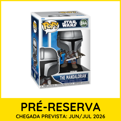 Funko Pop! The Mandalorian Star Wars número 844 na embalagem