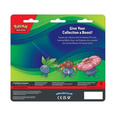 Embalagem de Pokémon Trading Card Game com personagens Oddish, Gloom e Vileplume