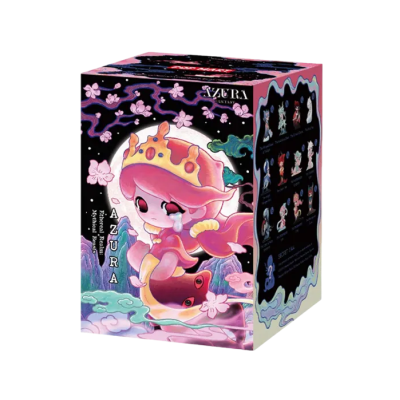 Embalagem de produto colecionável AZURA FANTASY com ilustração de personagem estilizada e texto colorido